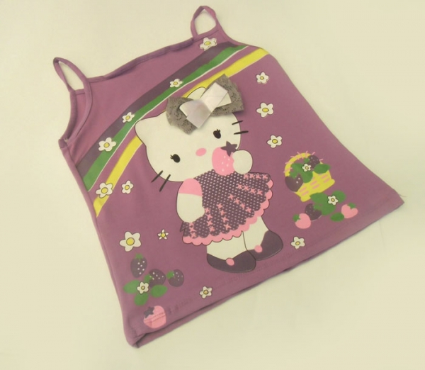 футболка детская «hello kitty» для девочки р.116-134, кулир. турция. арт.1012 купить Барабашово оптом