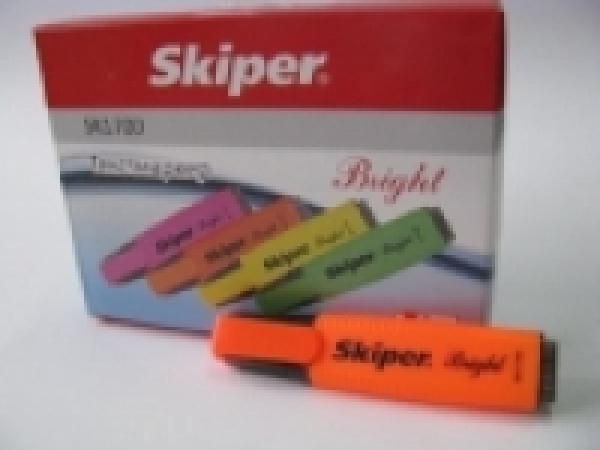маркер текстовый флуоресцентный, оранжевый, «bright» 2-5мм, skiper, sk-1700 KANC1211