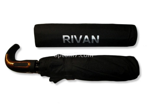 Купить зонт мужской полуавтомат rivan, 9 спиц, 3 сложения на Барабашово оптом