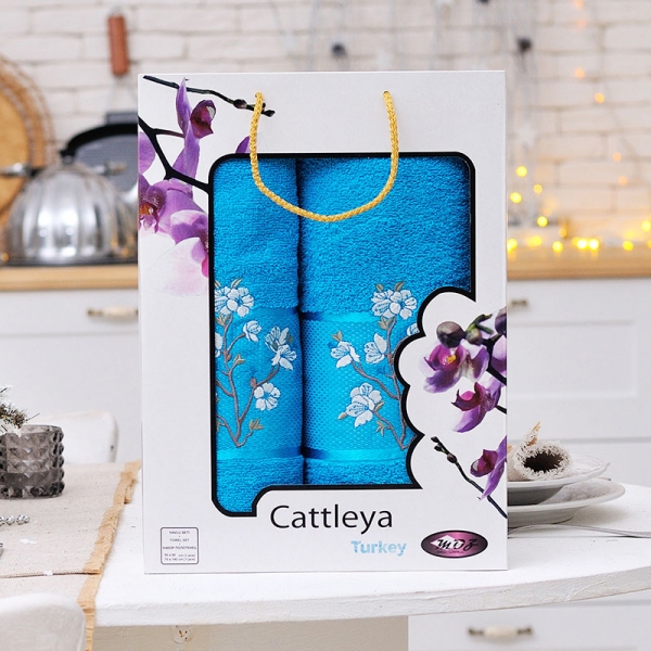 Полотенце махровое баня+лицо "Cattleya" Турция. арт.1041