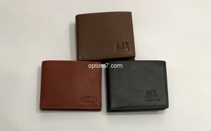 Мужской кошелек из кожзама Leather, размер: 11.5/9.5/2.5см Арт. 304